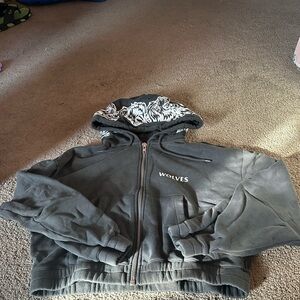 Darc Sport Gray Hoodie with Patterned Hood